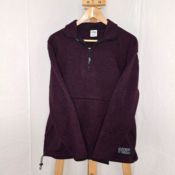 Victorias Secret Pink Womens Size 1/4 Zip Up Purple Pullover Sweatshirt Size XS - Picture 1 of 3